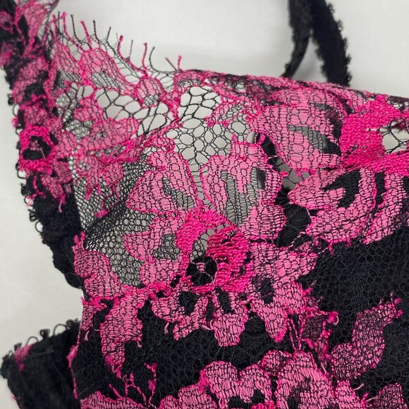 Agent Provocateur Carline Hot Pink Black Bra 34D NWT $485 - Picture 8 of 11